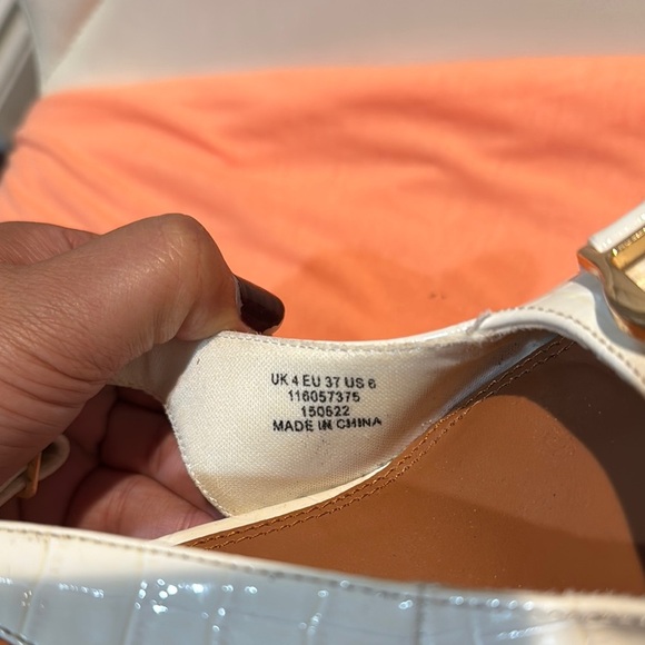 ASOS White Heeled Slingback Loafers with Gold Accent - Picture 7 of 7